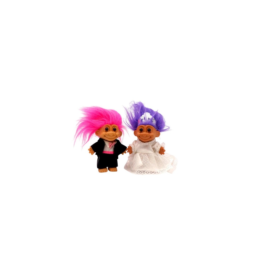 Vintage Troll Dolls Wedding Lot 16 Russ Bride Groom Mixed Colors - Picture 6 of 13